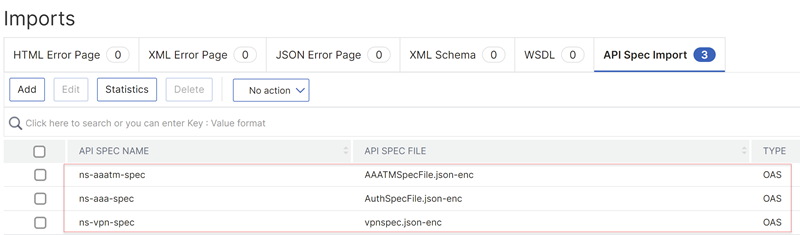 API specification file