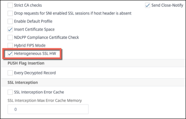 Heterogeneous SSL hardware setting